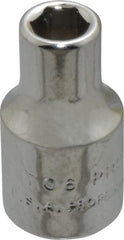 Proto - 3/16", 1/4" Drive, Standard Hand Socket - 6 Points, 7/8" OAL, Chrome Finish - Exact Tooling