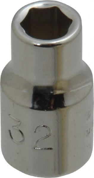 Proto - 7/32", 1/4" Drive, Standard Hand Socket - 6 Points, 7/8" OAL, Chrome Finish - Exact Tooling