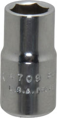 Proto - 5/8", 1/2" Drive, Standard Hand Socket - 6 Points, 7/8" OAL, Chrome Finish - Exact Tooling