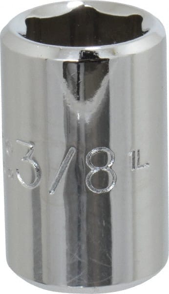 Proto - 3/8", 1/4" Drive, Standard Hand Socket - 6 Points, 7/8" OAL, Chrome Finish - Exact Tooling