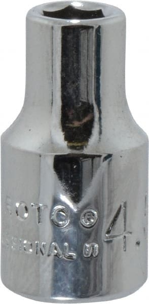 Proto - 1/4" Drive, Standard Hand Socket - 6 Points, 7/8" OAL, Chrome Finish - Exact Tooling