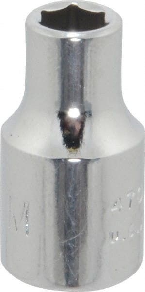 Proto - 1/4" Drive, Standard Hand Socket - 6 Points, 7/8" OAL, Chrome Finish - Exact Tooling