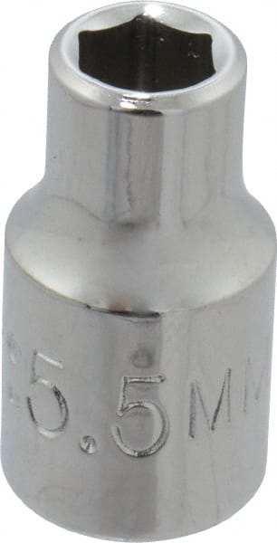 Proto - 1/4" Drive, Standard Hand Socket - 6 Points, 7/8" OAL, Chrome Finish - Exact Tooling