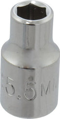 Proto - 1/4" Drive, Standard Hand Socket - 6 Points, 7/8" OAL, Chrome Finish - Exact Tooling