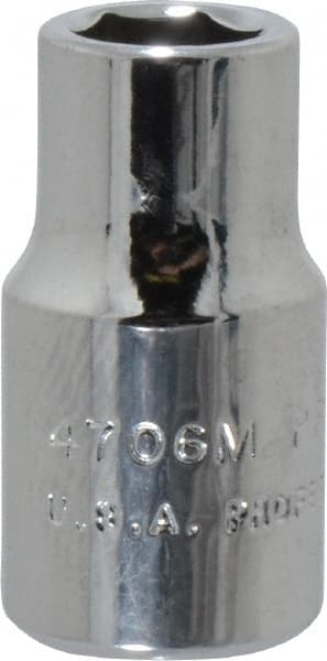 Proto - 1/4" Drive, Standard Hand Socket - 6 Points, 7/8" OAL, Chrome Finish - Exact Tooling