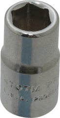 Proto - 1/4" Drive, Standard Hand Socket - 6 Points, 7/8" OAL, Chrome Finish - Exact Tooling