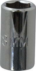 Proto - 1/4" Drive, Standard Hand Socket - 6 Points, 7/8" OAL, Chrome Vanadium, Chrome Finish - Exact Tooling