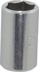 Proto - 1/4" Drive, Standard Hand Socket - 6 Points, 7/8" OAL, Chrome Finish - Exact Tooling