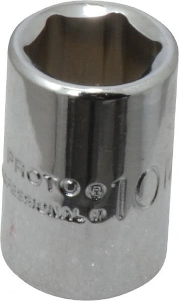 Proto - 1/4" Drive, Standard Hand Socket - 6 Points, 7/8" OAL, Chrome Vanadium, Chrome Finish - Exact Tooling