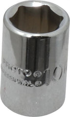 Proto - 1/4" Drive, Standard Hand Socket - 6 Points, 7/8" OAL, Chrome Vanadium, Chrome Finish - Exact Tooling