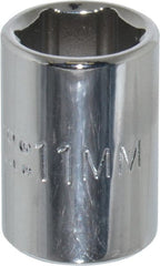Proto - 7/16", 1/4" Drive, Standard Hand Socket - 6 Points, 7/8" OAL, Chrome Finish - Exact Tooling