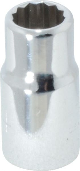 Proto - 1/4", 1/4" Drive, Standard Hand Socket - 12 Points, 7/8" OAL, Chrome Finish - Exact Tooling