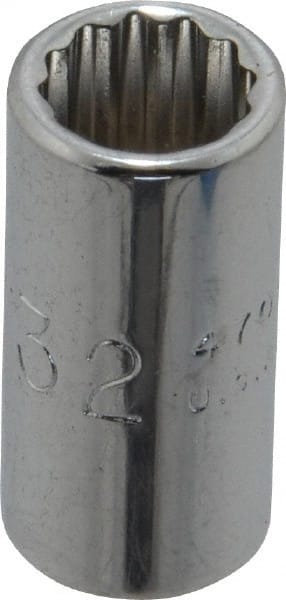 Proto - 9/32", 1/4" Drive, Standard Hand Socket - 12 Points, 7/8" OAL, Chrome Finish - Exact Tooling