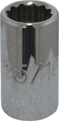 Proto - 5/16", 1/4" Drive, Standard Hand Socket - 12 Points, 7/8" OAL, Chrome Finish - Exact Tooling