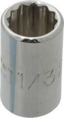 Proto - 11/32", 1/4" Drive, Standard Hand Socket - 12 Points, 7/8" OAL, Chrome Finish - Exact Tooling