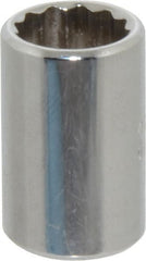 Proto - 3/8", 1/4" Drive, Standard Hand Socket - 12 Points, 7/8" OAL, Chrome Finish - Exact Tooling