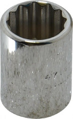 Proto - 7/16", 1/4" Drive, Standard Hand Socket - 12 Points, 7/8" OAL, Chrome Finish - Exact Tooling