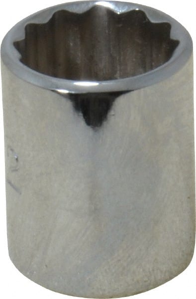 Proto - 1/2", 1/4" Drive, Standard Hand Socket - 12 Points, 7/8" OAL, Chrome Finish - Exact Tooling