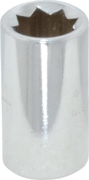 Proto - 1/4", 1/4" Drive, Standard Hand Socket - 8 Points, 7/8" OAL, Chrome Finish - Exact Tooling