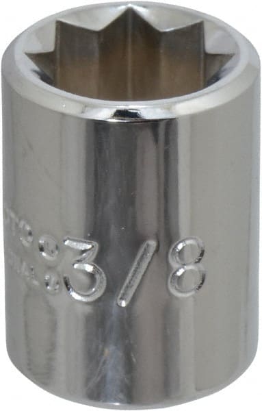 Proto - 3/8", 1/4" Drive, Standard Hand Socket - 8 Points, 7/8" OAL, Chrome Finish - Exact Tooling