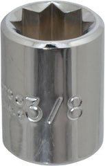Proto - 3/8", 1/4" Drive, Standard Hand Socket - 8 Points, 7/8" OAL, Chrome Finish - Exact Tooling