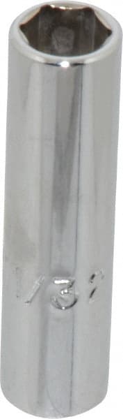 Proto - 11/32", 1/4" Drive, Deep Hand Socket - 12 Points, 2" OAL, Chrome Finish - Exact Tooling