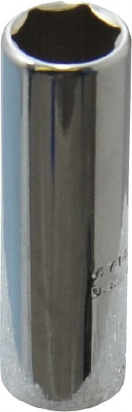 Proto - 7/16", 1/4" Drive, Deep Hand Socket - 6 Points, 2" OAL, Chrome Finish - Exact Tooling