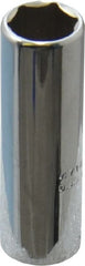 Proto - 7/16", 1/4" Drive, Deep Hand Socket - 6 Points, 2" OAL, Chrome Finish - Exact Tooling