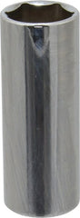 Proto - 9/16", 1/4" Drive, Deep Hand Socket - 6 Points, 2" OAL, Chrome Finish - Exact Tooling