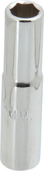 Proto - 1/4" Drive, Deep Hand Socket - 6 Points, 1-15/16" OAL, Chrome Finish - Exact Tooling