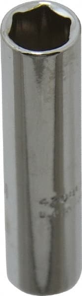 Proto - 1/4" Drive, Deep Hand Socket - 6 Points, 1-15/16" OAL, Chrome Finish - Exact Tooling