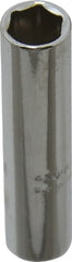 Proto - 1/4" Drive, Deep Hand Socket - 6 Points, 1-15/16" OAL, Chrome Finish - Exact Tooling