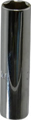 Proto - 1/4" Drive, Deep Hand Socket - 6 Points, 1-15/16" OAL, Chrome Finish - Exact Tooling