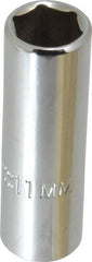Proto - 1/4" Drive, Deep Hand Socket - 6 Points, 1-15/16" OAL, Chrome Finish - Exact Tooling