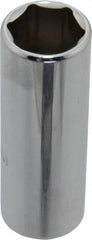 Proto - 1/4" Drive, Deep Hand Socket - 6 Points, 1-15/16" OAL, Chrome Finish - Exact Tooling