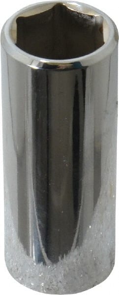 Proto - 1/4" Drive, Deep Hand Socket - 6 Points, 1-15/16" OAL, Chrome Vanadium, Chrome Finish - Exact Tooling