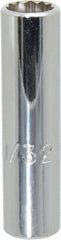 Proto - 11/32", 1/4" Drive, Deep Hand Socket - 12 Points, 2" OAL, Chrome Finish - Exact Tooling