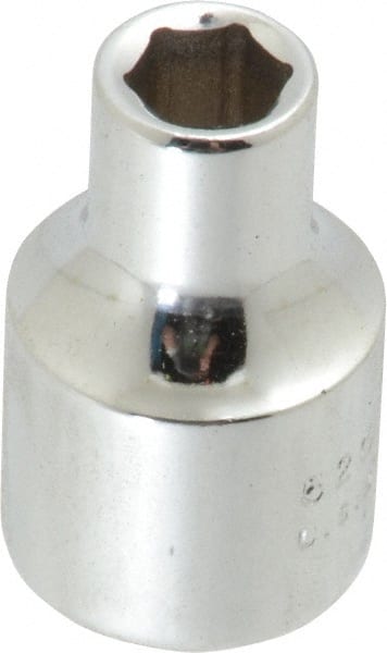 Proto - 1/4", 3/8" Drive, Standard Hand Socket - 6 Points, 1-3/32" OAL, Chrome Finish - Exact Tooling