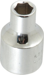Proto - 1/4", 3/8" Drive, Standard Hand Socket - 6 Points, 1-3/32" OAL, Chrome Finish - Exact Tooling