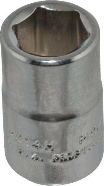 Proto - 7/16", 3/8" Drive, Standard Hand Socket - 6 Points, 1-3/32" OAL, Chrome Finish - Exact Tooling