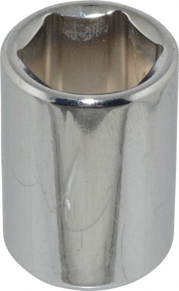 Proto - 9/16", 3/8" Drive, Standard Hand Socket - 6 Points, 1-1/8" OAL, Chrome Finish - Exact Tooling