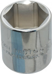 Proto - 13/16", 3/8" Drive, Standard Hand Socket - 6 Points, 1-3/16" OAL, Chrome Finish - Exact Tooling