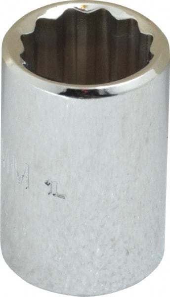 Proto - 3/8" Drive, Standard Hand Socket - 12 Points, 1-1/8" OAL, Chrome Finish - Exact Tooling
