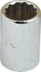 Proto - 3/8" Drive, Standard Hand Socket - 12 Points, 1-1/8" OAL, Chrome Finish - Exact Tooling