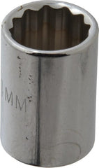 Proto - 3/8" Drive, Standard Hand Socket - 12 Points, 1-1/8" OAL, Chrome Finish - Exact Tooling