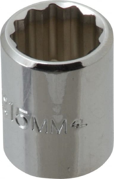 Proto - 3/8" Drive, Standard Hand Socket - 12 Points, 1-1/8" OAL, Chrome Finish - Exact Tooling