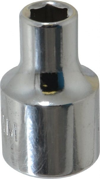 Proto - 3/8" Drive, Standard Hand Socket - 6 Points, 1-3/32" OAL, Chrome Finish - Exact Tooling
