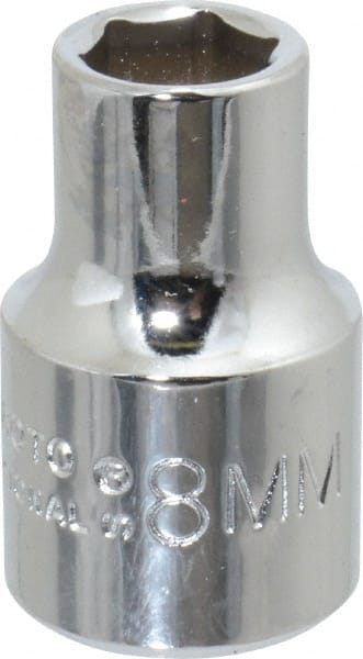 Proto - 3/8" Drive, Standard Hand Socket - 12 Points, 2-1/8" OAL, Chrome Finish - Exact Tooling