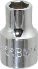 Proto - 3/8" Drive, Standard Hand Socket - 12 Points, 2-1/8" OAL, Chrome Finish - Exact Tooling
