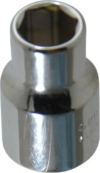 Proto - 3/8" Drive, Standard Hand Socket - 6 Points, 1-3/32" OAL, Chrome Vanadium, Chrome Finish - Exact Tooling